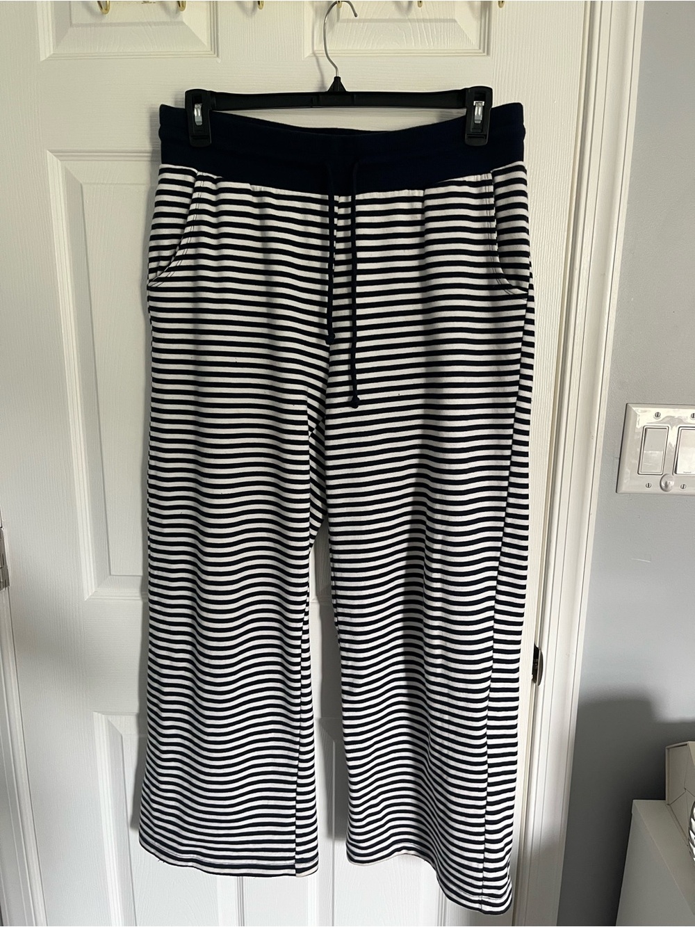 Style & Co. Navy and White Trendy Striped Pants